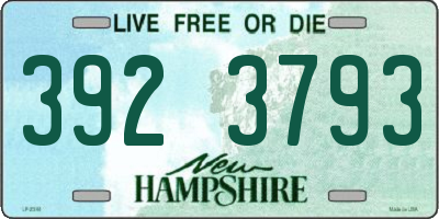 NH license plate 3923793