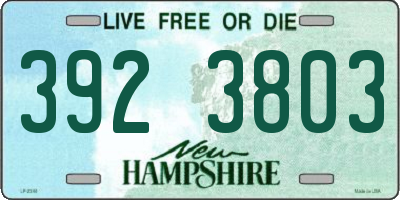 NH license plate 3923803