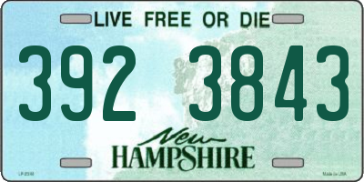 NH license plate 3923843