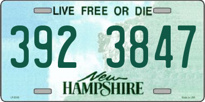 NH license plate 3923847