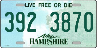 NH license plate 3923870