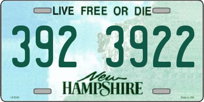 NH license plate 3923922