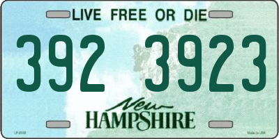 NH license plate 3923923