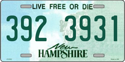 NH license plate 3923931