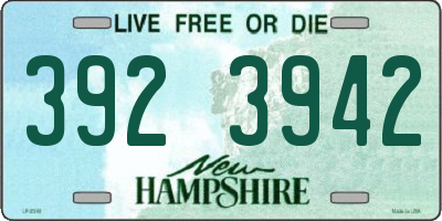 NH license plate 3923942
