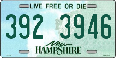 NH license plate 3923946