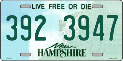 NH license plate 3923947