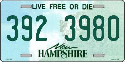 NH license plate 3923980
