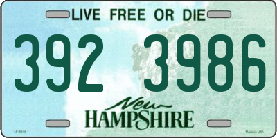 NH license plate 3923986
