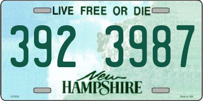 NH license plate 3923987