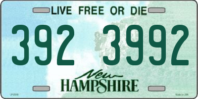 NH license plate 3923992