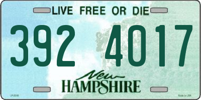 NH license plate 3924017