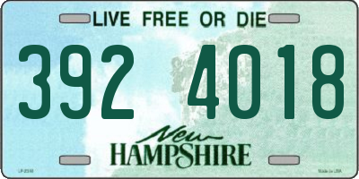 NH license plate 3924018