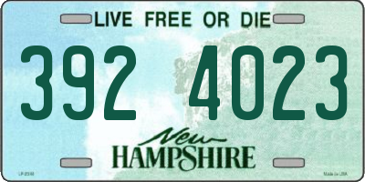 NH license plate 3924023