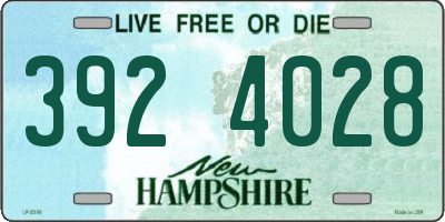 NH license plate 3924028