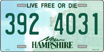 NH license plate 3924031