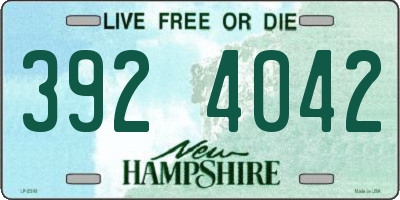 NH license plate 3924042