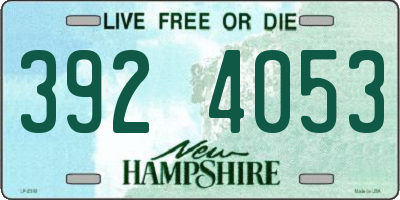 NH license plate 3924053