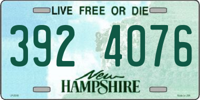 NH license plate 3924076