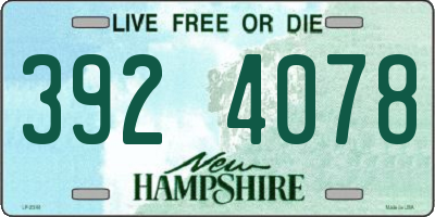 NH license plate 3924078