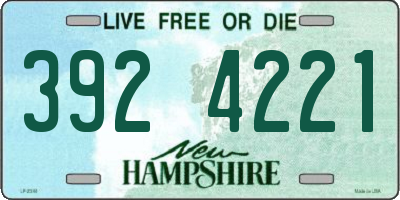 NH license plate 3924221