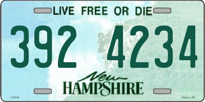 NH license plate 3924234