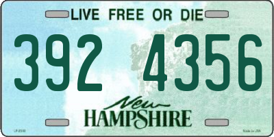 NH license plate 3924356