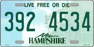 NH license plate 3924534