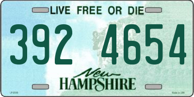 NH license plate 3924654