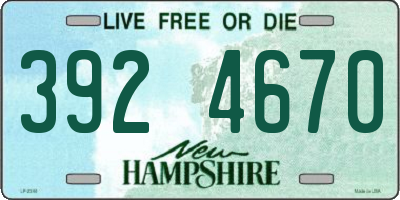 NH license plate 3924670