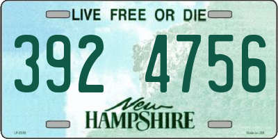 NH license plate 3924756