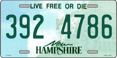 NH license plate 3924786