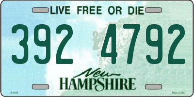 NH license plate 3924792