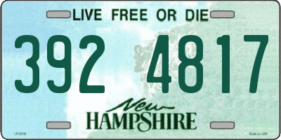 NH license plate 3924817