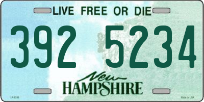 NH license plate 3925234