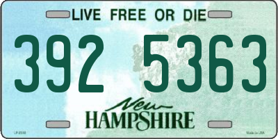 NH license plate 3925363