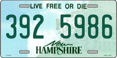 NH license plate 3925986