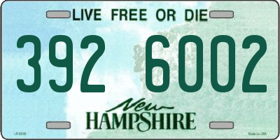NH license plate 3926002