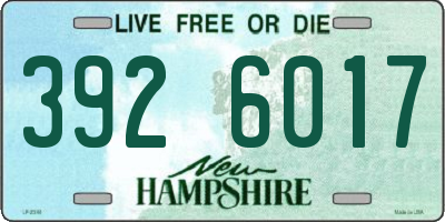 NH license plate 3926017