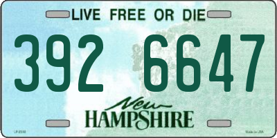 NH license plate 3926647