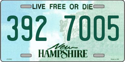 NH license plate 3927005