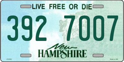 NH license plate 3927007