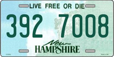 NH license plate 3927008