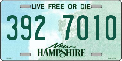 NH license plate 3927010