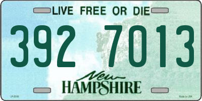 NH license plate 3927013