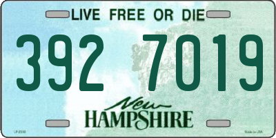 NH license plate 3927019