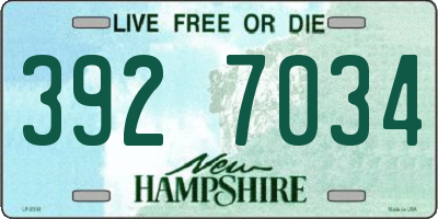 NH license plate 3927034