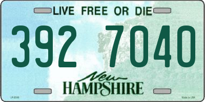 NH license plate 3927040