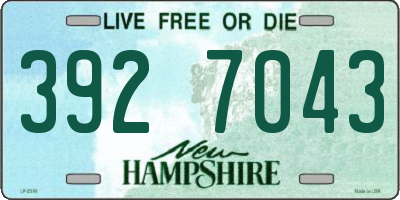 NH license plate 3927043