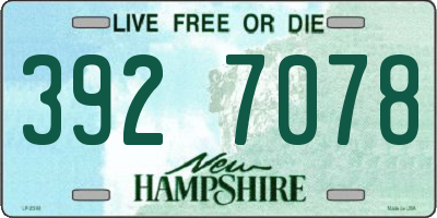 NH license plate 3927078